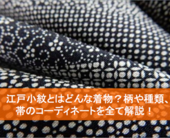 江戸小紋とはどんな着物？柄や種類、帯のコーディネートを解説